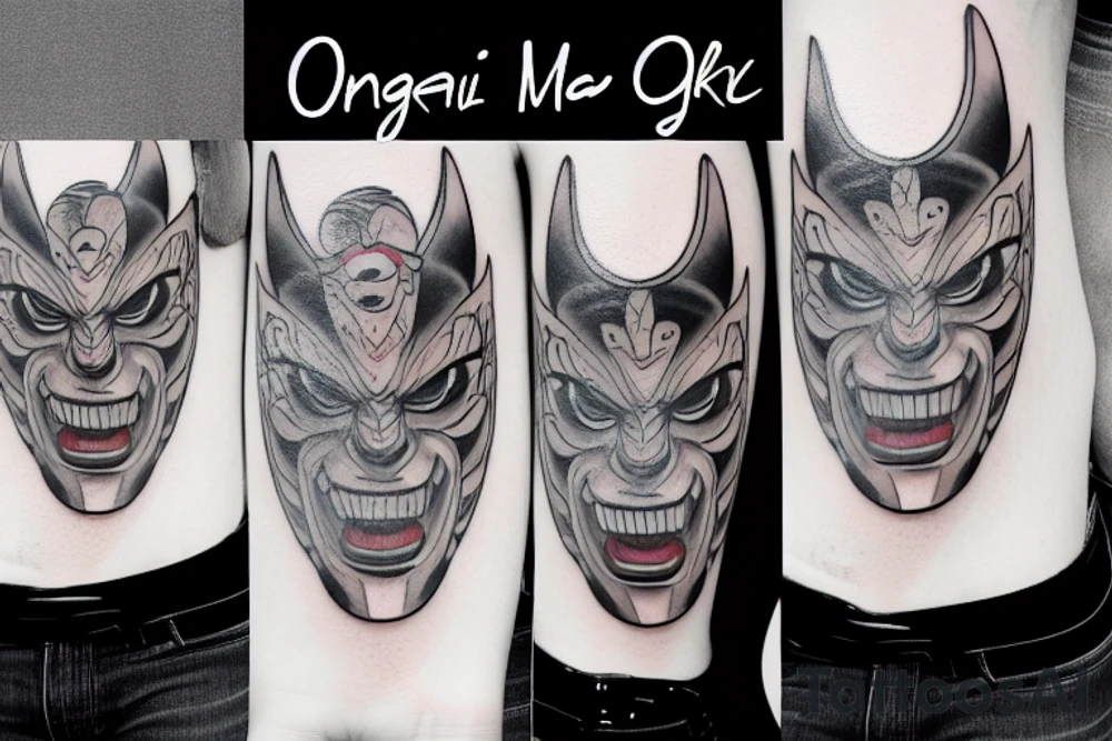 oni mask tattoo idea