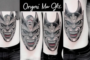 oni mask tattoo idea
