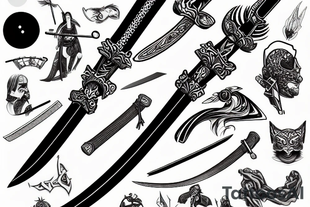 katana sword tattoo idea