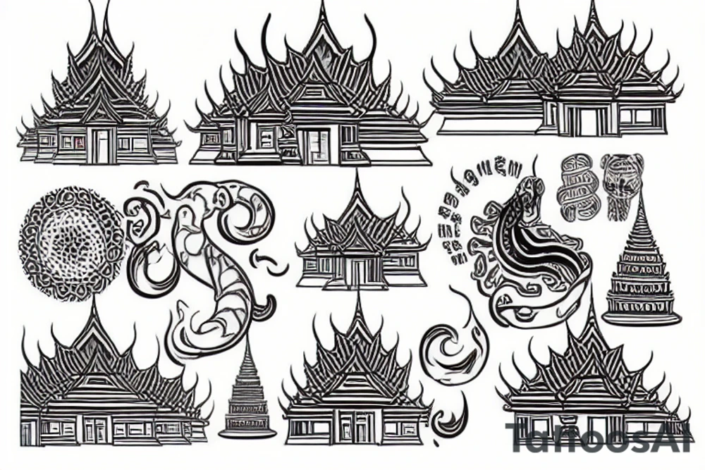 Thai Temple writing tattoo idea