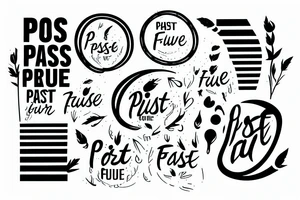Text saying “past, present, future” with lines through “past” and “future” tattoo idea