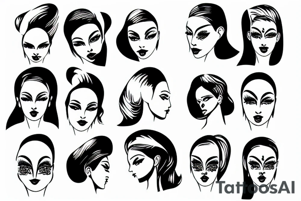 Android women taking of face tattoo idea