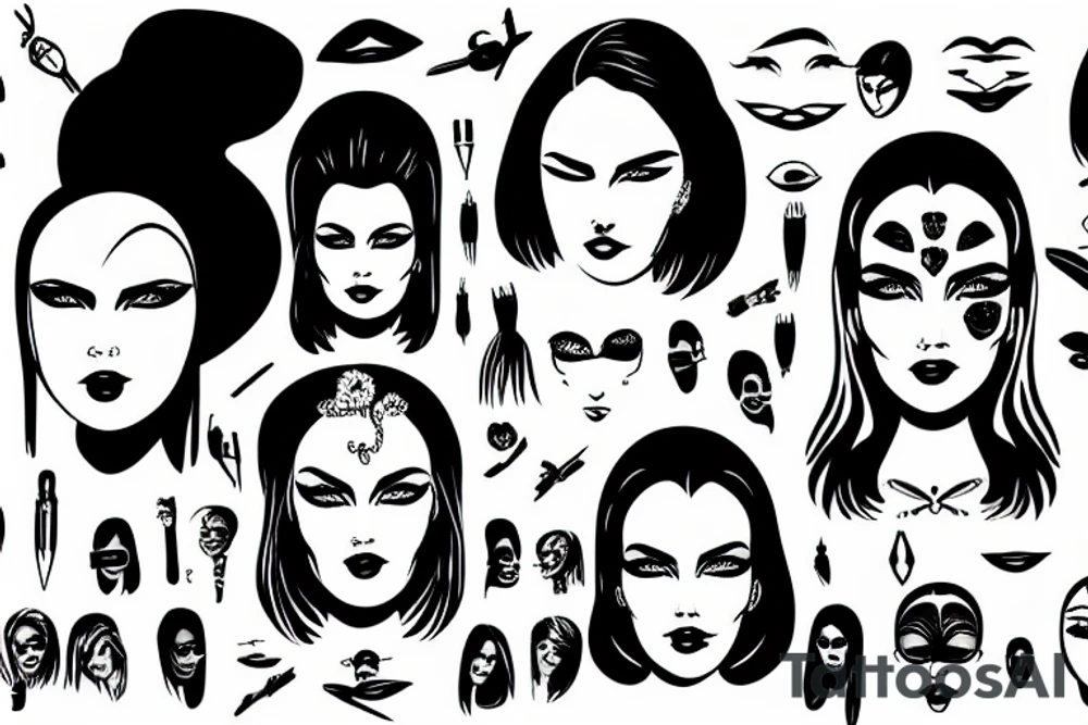 Android women taking of face tattoo idea