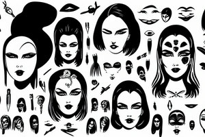 Android women taking of face tattoo idea