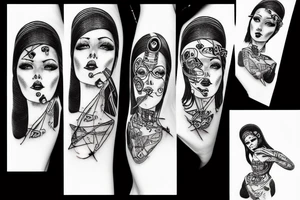 Robotic woman tattoo idea
