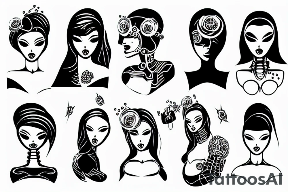 Robotic woman tattoo idea