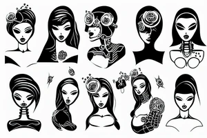 Robotic woman tattoo idea