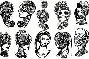 Robotic woman tattoo idea