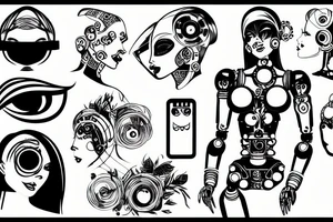 Robotic woman tattoo idea
