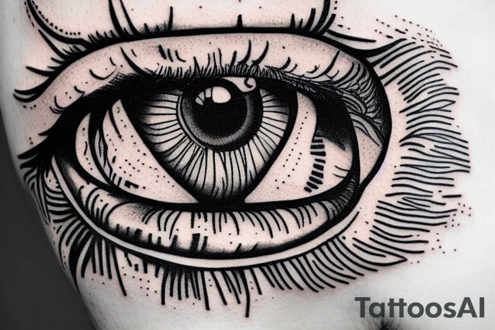 Eye Masonic electrical mechanical tattoo idea