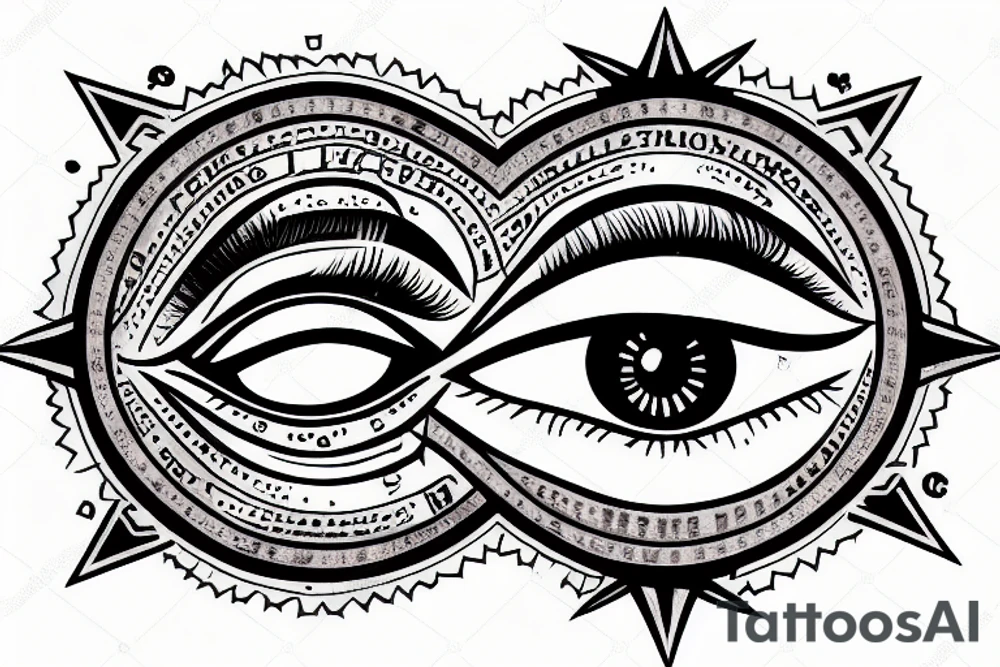 Eye Masonic electrical mechanical tattoo idea