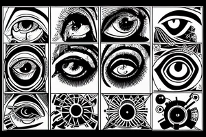Eye Masonic electrical mechanical tattoo idea