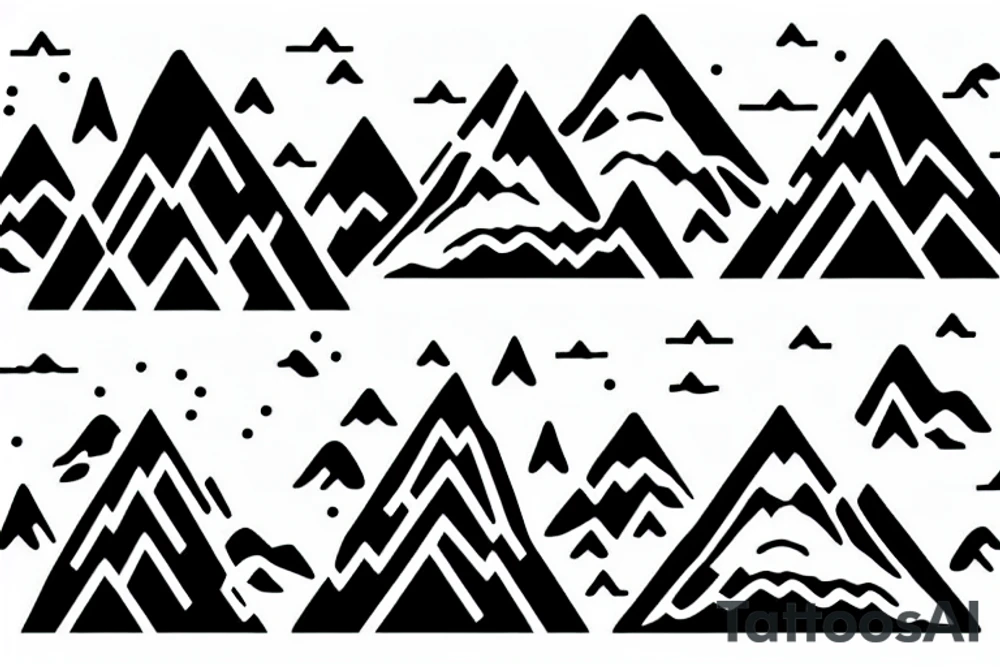 Mountains with a polar bear in the foreground tattoo idea Mountains with a polar bear in the foreground tattoo idea