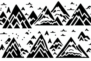 Mountains with a polar bear in the foreground tattoo idea