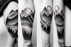 Mountains with a polar bear in the foreground tattoo idea