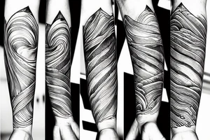 Sea & mountains mix tattoo idea