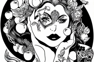 Lilith eating an apple tattoo idea