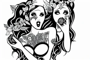Lilith eating an apple tattoo idea