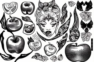 Lilith eating an apple tattoo idea