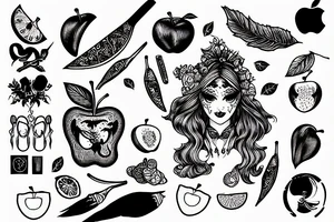 Lilith eating an apple tattoo idea