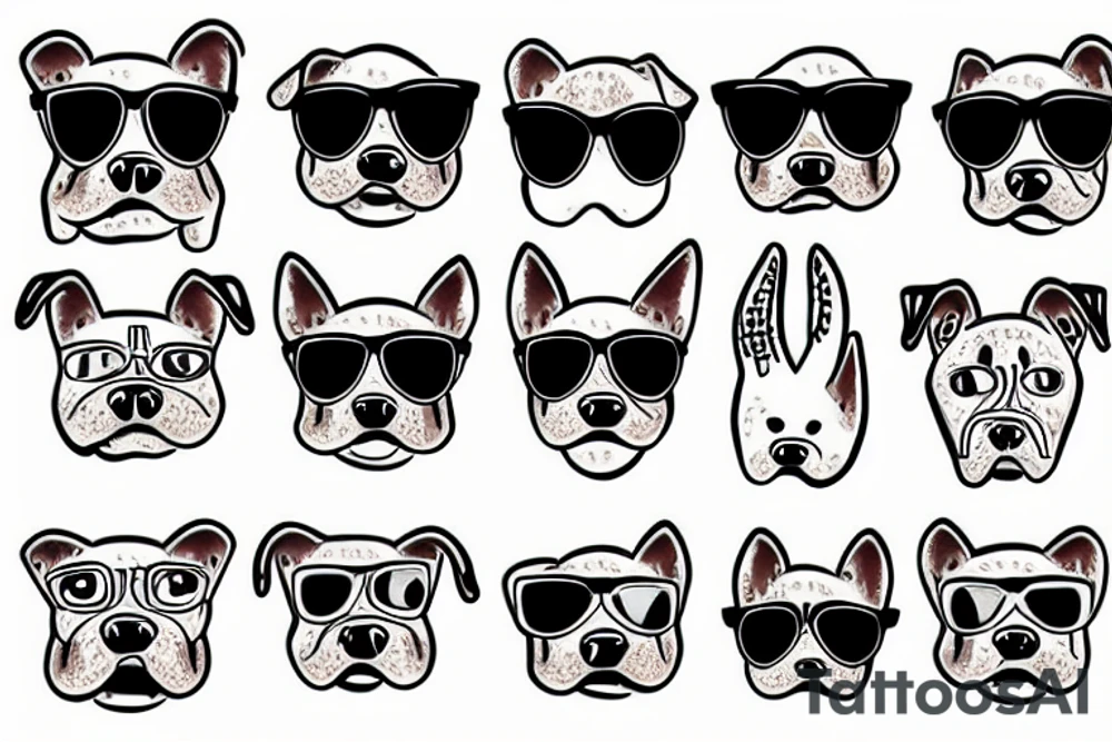 Dog with sunglasses tattoo idea