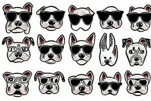 Dog with sunglasses tattoo idea