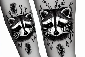 raccoon in the desert with an ocotillo cactus tattoo idea