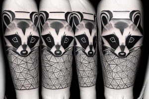 raccoon walking through a maze tattoo idea