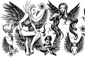 angel, figthing tattoo idea