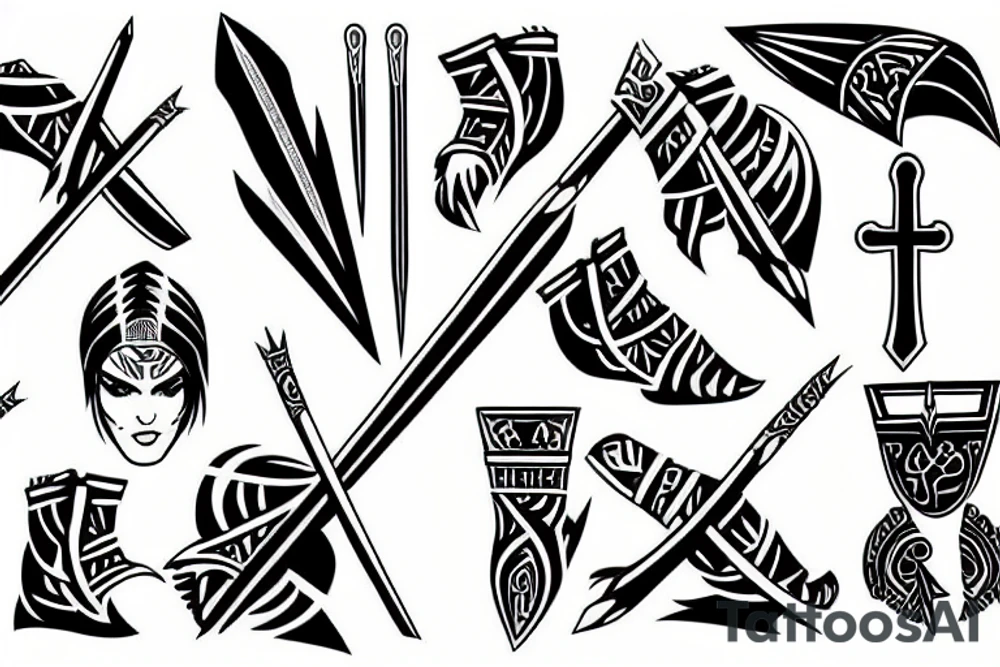 achilles with a spear tattoo idea