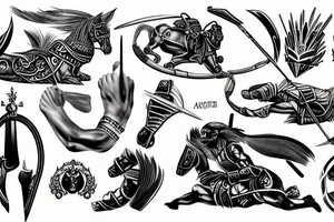 achilles in battle tattoo idea