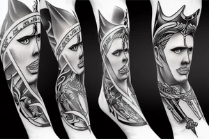 achilles in battle tattoo idea