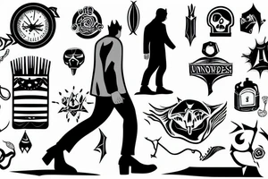 A man walking into the unknown tattoo idea