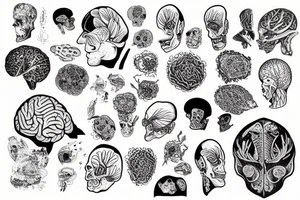 Brain Surrounded by magnolia's tattoo idea