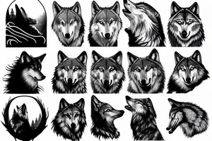 Wolf howling tattoo idea