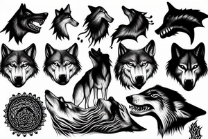 Wolf howling tattoo idea