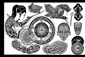 mindfulness, discipline and work ethic tattoo idea