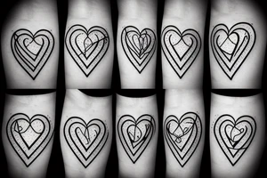 Combination of Heart and Brain in a Diamond frame and a face between tattoo idea