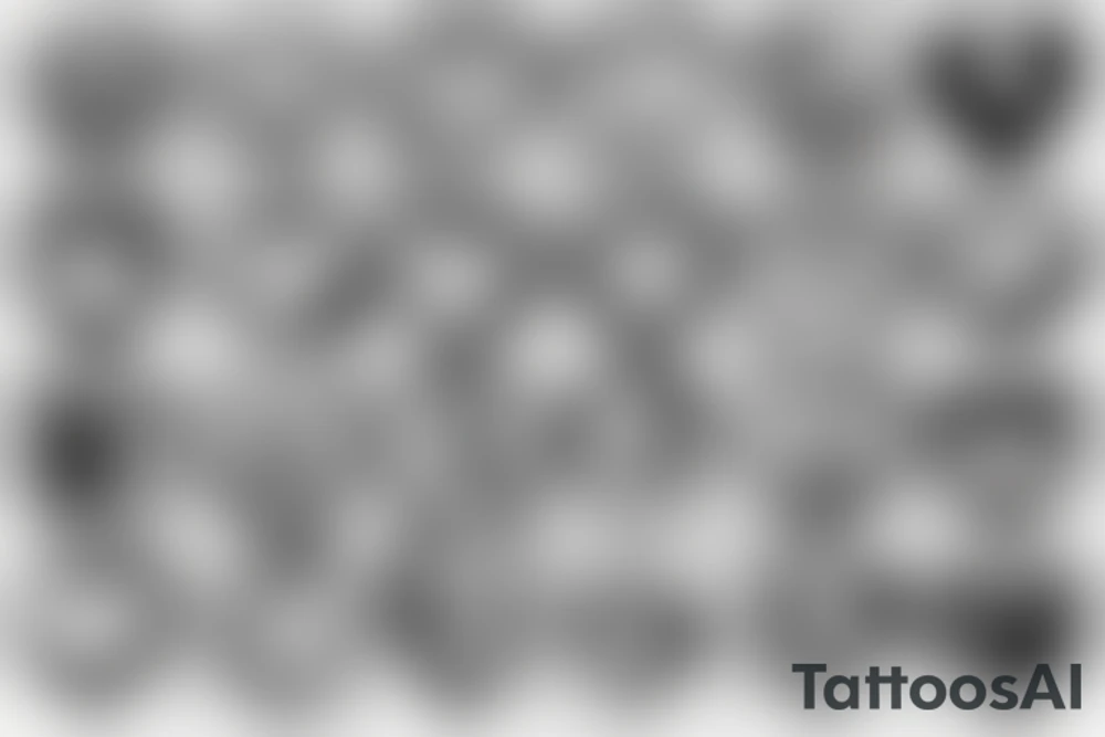 Combination of Heart and Brain in a Diamond frame and a face between tattoo idea