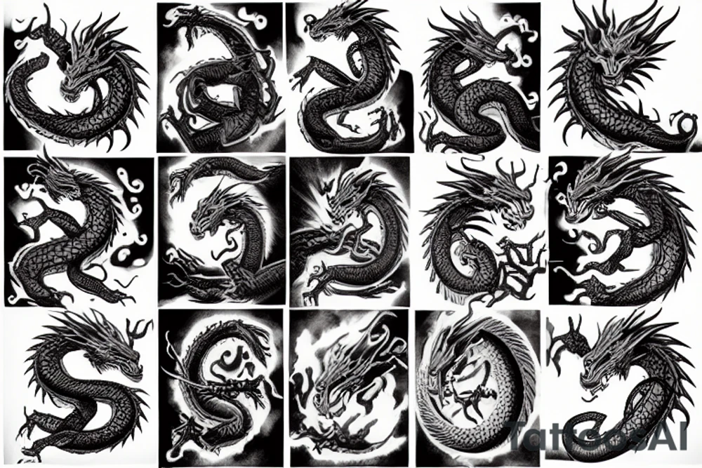 dragon and fire tattoo tattoo idea