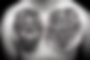 Half Brain, Half Heart, Diamond frame, Face in between tattoo idea