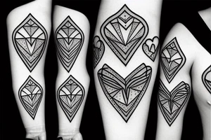 Half Brain, Half Heart, Diamond frame, Face in between tattoo idea