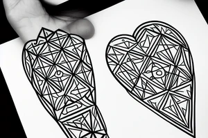 Half Brain, Half Heart, Diamond frame, Face in between tattoo idea