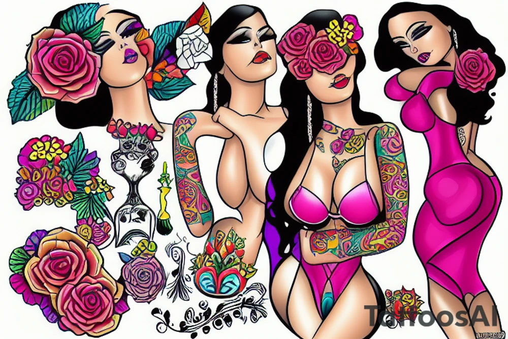 colorful images of sexy submissive latina housewife tattoo idea