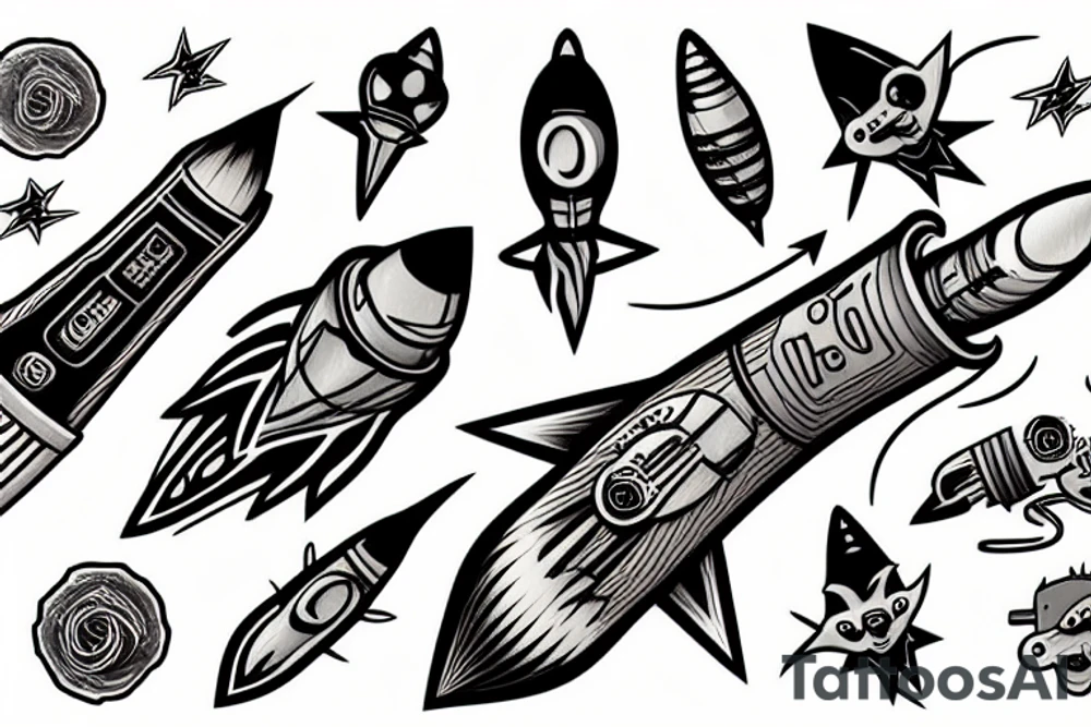 rocket andrew tate tattoo idea