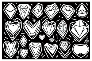 Heart, Brain, Diamond Frame, Face tattoo idea