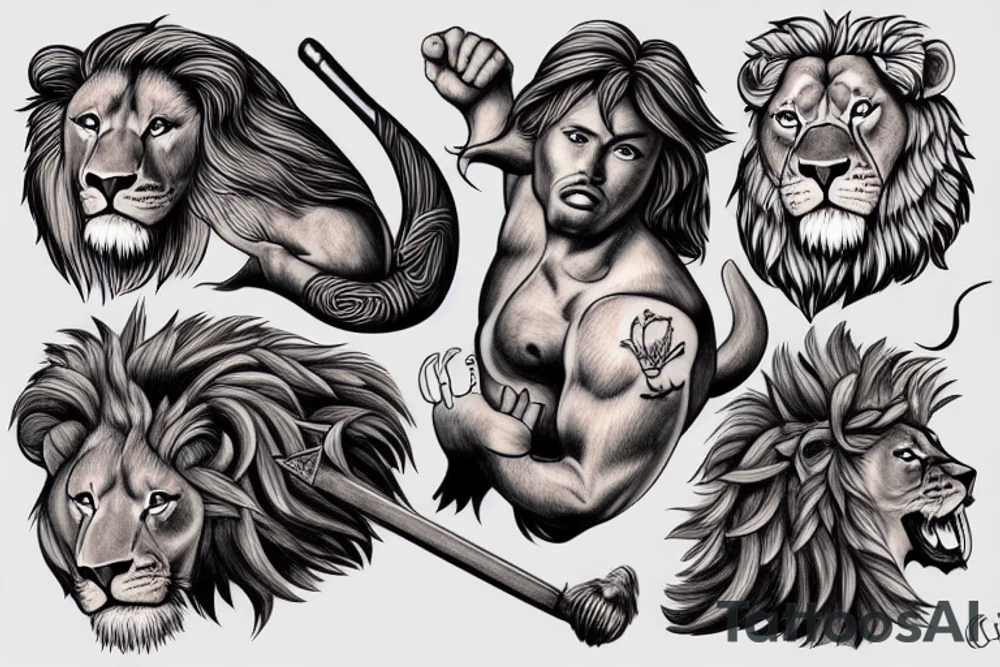 hercules slaying a lion tattoo idea