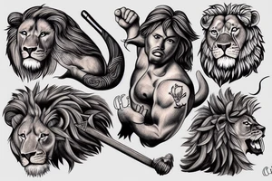 hercules slaying a lion tattoo idea