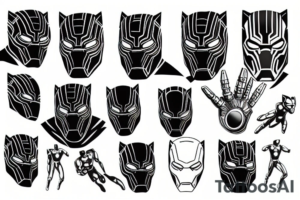 black panther iron man tattoo idea