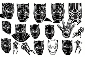 black panther iron man tattoo idea